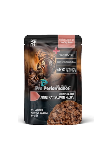 Pro Performance Somonlu Parça Etli Pouch Yetişkin Kedi Konservesi 85 Gr 24'lü Paket