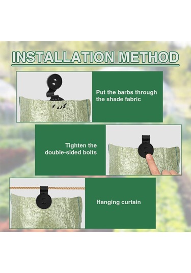 Tenfowee Dayanıklı Güneşlik Sabitleme Kancaları - Siyah 100'lü Paket, Tarım Ağı Ve Bahçe Koruması İçin Pratik Çözüm