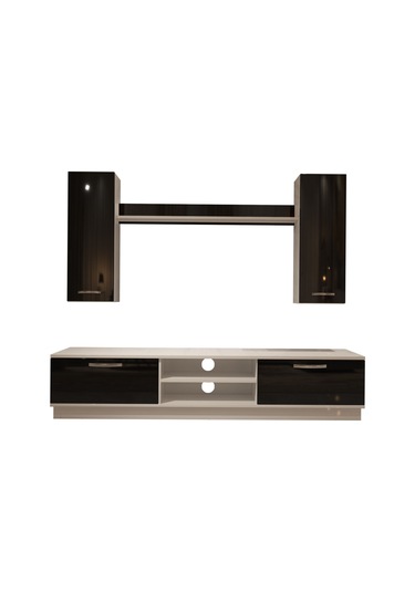 Decoraktiv Eko 5db Mdf Dvd Tv Ünitesi Tv Sehpası Beyaz - Siyah