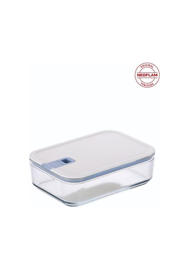 Neoflam Perfect Seal Dikdörtgen Cam Saklama Kabı Bej 1600 ML Bej