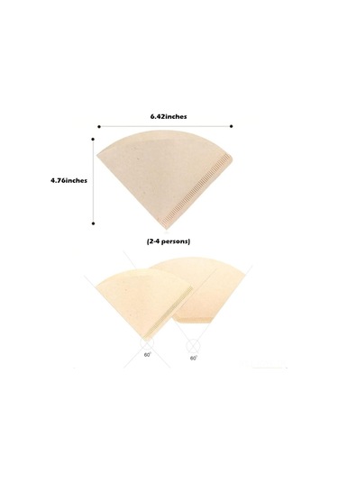 Honmex Doğal Ahşap Kâğıdı Filtre Kağıtları - V Tipi Konik, Beyazlatma Yok, 2-4 Bardak, Drip Kahve Makinesi Ve Filtre Bardak Uyumlu, 100 Adet Beyaz