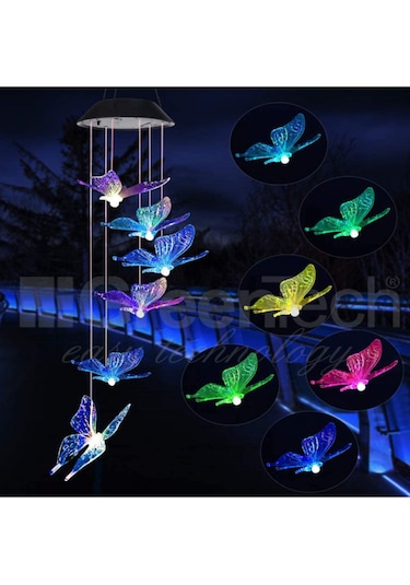 Greentech Güneş Enerjili Renk Geçişli Kristal Kelebek Aydınlatma / GT-SL08