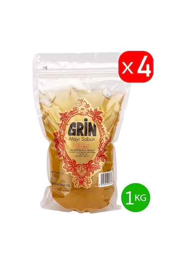 Parlatıcı Jel Arap Sabunu, 4 adet 1 KG Ayçiçek Yağlı Macun Formunda Sabun (Toplam 4 KG)