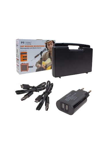 Ayt Magicvoice Mv-19586 Uhf Gitar Tip Kablosuz Mikrofon 6.3mm Kablosuz Gitar Müzik Aleti Cihazı 40 Metre Çekim