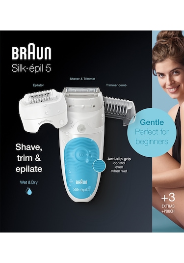 Braun Silk-Epil 5 5605 3'ü 1 Arada Senso Smart Epilatör