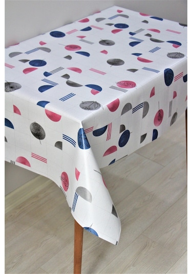 Elyaf Astarlı Silinebilir Pvc Muşamba Masa Örtüsü C134-1clbrgeo-pembe