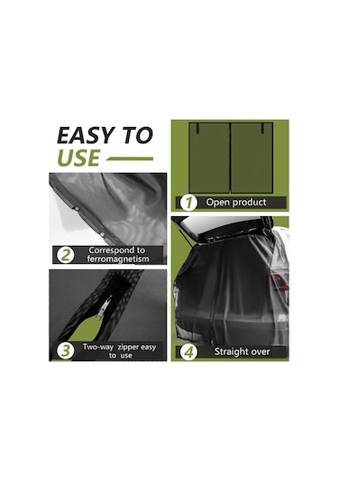 Tongxida Araba Arka Bagaj Havalandırma Gölge Ve Sivrisinek Ekran Kapağı L Boyutu