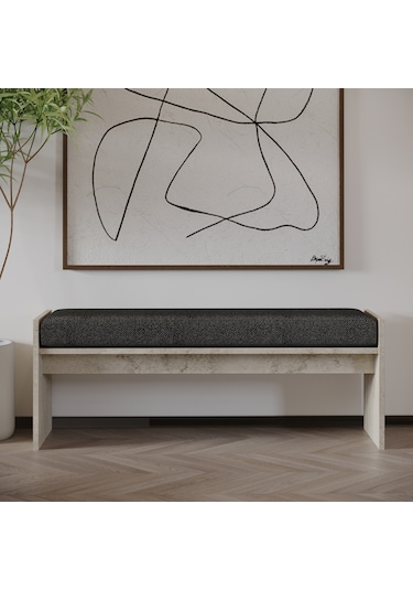 Pearl Bench Modern Tasarım Antre, Mutfak, Yatak Odası, Balkon Oturma Bankı, Kolay Kurulum Traverten Desen