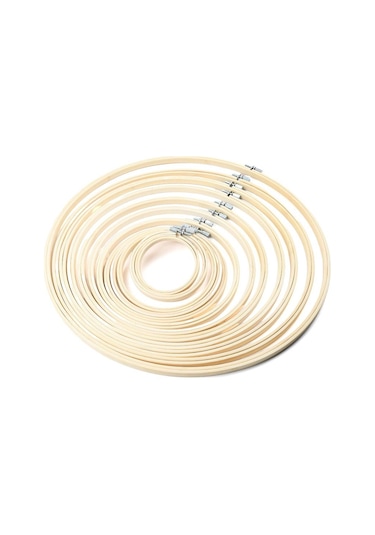 Bambu Çerçeve Nakış Kasnağı Halkası Kendin Yap Nakış Boyama Kanaviçe Kiti Yuvarlak Bambu Çerçeve Dikiş Aletleri Ev Dekorasyonu