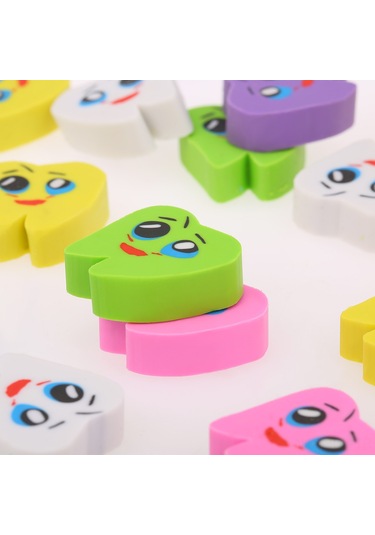 Youmex 50'li Paket Diş Şekilli Silgi - Renkli Ve Eğlenceli Okul Malzemeleri