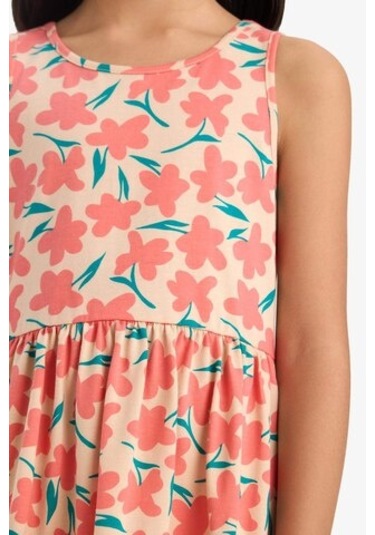 DeFacto Kız Çocuk Bisiklet Yaka Çiçek Desenli Kolsuz Yazlık Elbise B4338A825SMOG577