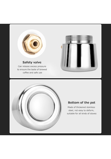 Shineyee Paslanmaz Çelik Taşınabilir Elektrikli Moka Pot - 200ml Espresso Makinesi