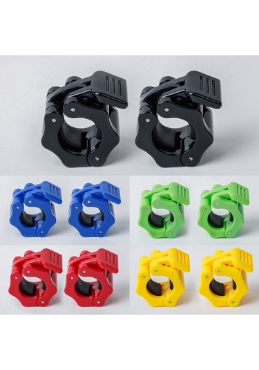 Monyee 25mm Nilon Barbel Klemeleri - Hızlı Kurulum, Güçlü Tutuş - Ağırlık Antrenmanı, Squat, Bench Press İçin Güvenli Kilitler - 4 Renk Seti Siyah+mavi+yeşil+kırmızı