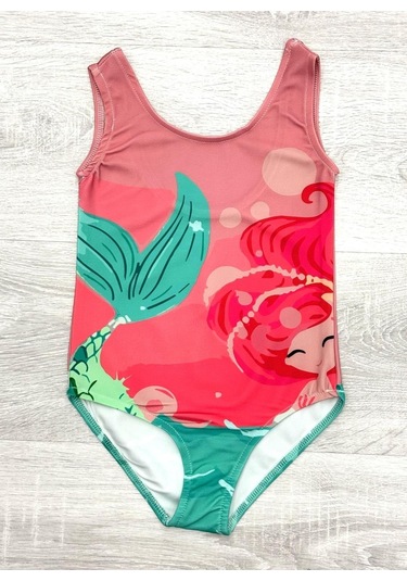 Kız Çocuk Görsel Baskılı Tek Parça Mayo 3-10 Yaş 12213 Nar Çiçeği