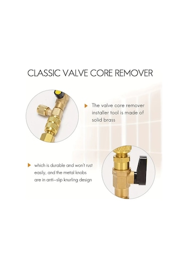 Dashanshop Sarı R410a R134a R22 R12 R32 Klips Vana Aleti 1/4 Ve 5/16 Soğutma Klima Ekipmanları