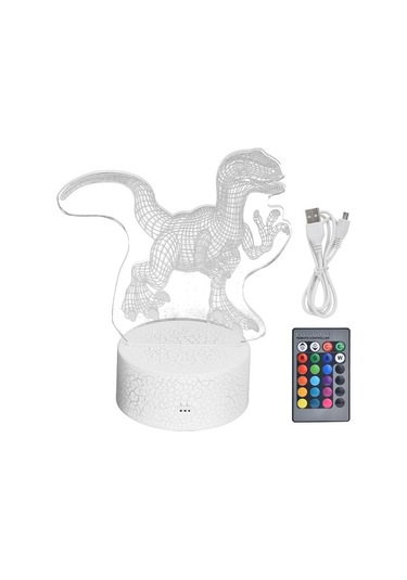 Goldenqian 3d Gece Lambası, Dinozor 3d Gece Lambası 16 Renk 4 Mod Rgb Tatil Hediyeleri Için Uzaktan Kumandalı Renkli Kısılabilir Dokunmatik Kontrol Lambası Ev Dekorasyonu Io5tb0 Siyah