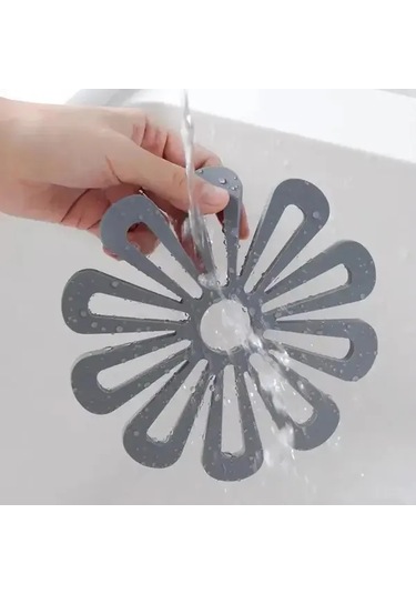 Topnotch Beyaz Desenli Silikon Mutfak Matı Kaymaz Dayanıklı Fırın Tabanlık Aksesuar Beyaz