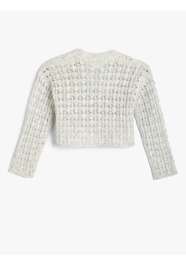 Koton Ajurlu Hırka V Yaka Gri 5wkg90019at Gri