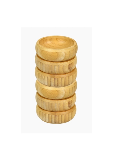 Bambu Ahşap Sosluk Ve Çerezlik 10 Cm 6'lı Set Bambu