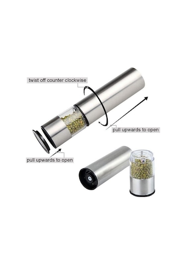 Elektrikli Baharat Öğütücü Pilli Paslanmaz Çelik Otomatik Tuz Kar Renkli