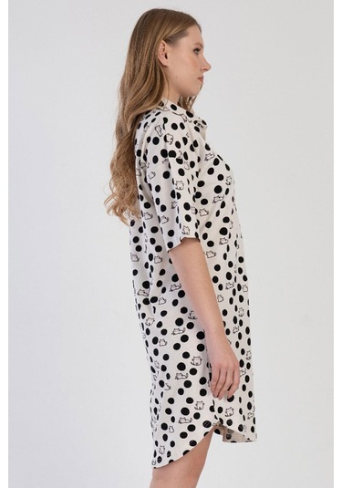 Kadın Kısa Kol Ekru Gömlek Tunik C7t3n0113 001