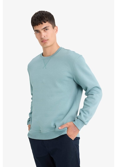 Defacto Regular Fit Bisiklet Yaka Basic Düz Kalın Sweatshirt T3777az25augn1124 Yeşil Defacto Regular Fit Bisiklet Yaka Basic Düz Kalın Sweatshirt T3777az25augn1124 Yeşil