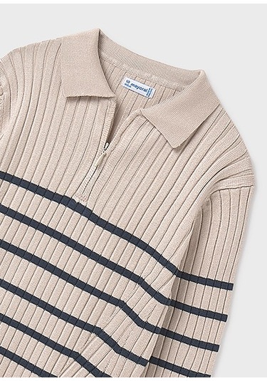 Mayoral Bej Kız Çocuk Polo Yaka Kazak 7195 Çok Renkli