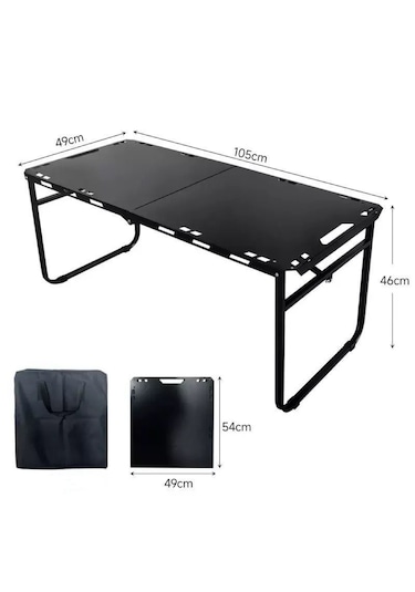 Hidrolik Otomatik Katlanır Kamp Ve Piknik Masası Taşınabilir, Hafif Ve Elde Taşınabilir Siyah