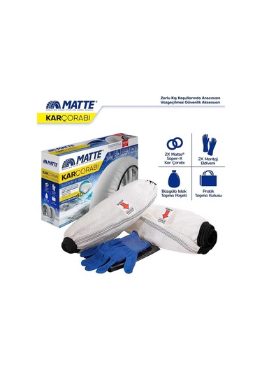 195/55/16 Medıum Size 62 Matte Oto Kar Çorabı Süper X