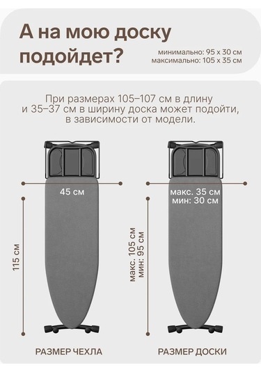 Holaf 105x35 Cm Lastikli Ve Keçeli Ütü Masası Kılıfı 332559333 Gri