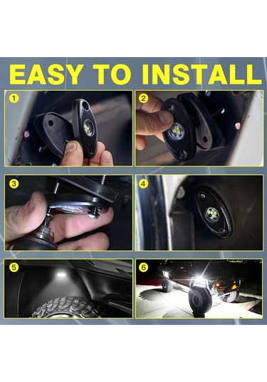 Dashanshop 4'lü Yeşil Led Rock Işıkları Toz Geçirmez Neon Underglow Utv Atv Kamyon