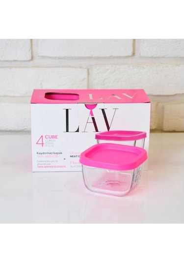 Lav Cub 225 4'lü Cam Saklama Kabı