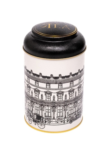 City Tea Desenli Yuvarlak Metal Kutu, 10.5 X 15 Cm, 1.1 Lt
