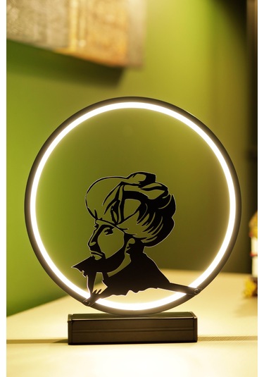 Fatih Sultan Mehmet Silüetli Metal Led Masa Lambası Tarihi Figürlü Dekoratif Gece Lambası Fatıhsultanmehmet