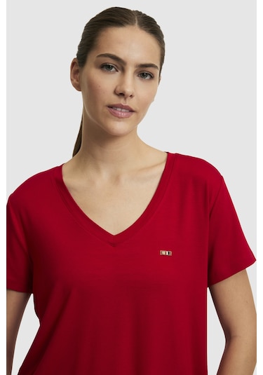 U.S. Polo Assn. U.s. Polo Assn. Kadın Kırmızı Tişört Basic 50323448-vr171 Basıc Kırmızı