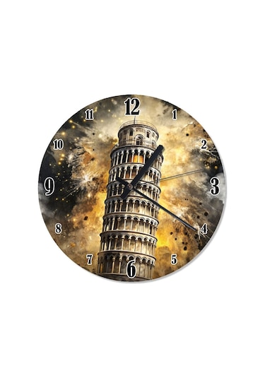 Pisa Kulesi Çocuk Odası Duvar Saati Duvar Saati