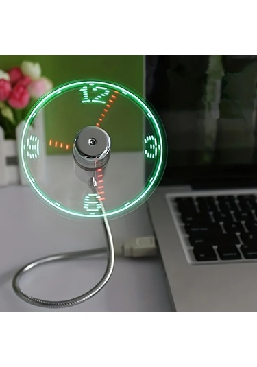 Led Zaman Göstergeli Taşınabilir 1 Adet Usb Fan Mini Esnek Soğutma Fanı A Diğer