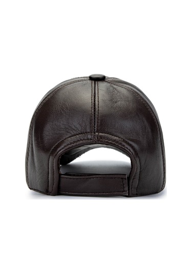 Tamer Tanca Erkek Hakiki Deri Kahverengi Şapka 524 Emr Beyzbol Sapka Kahve Koyu Kahve