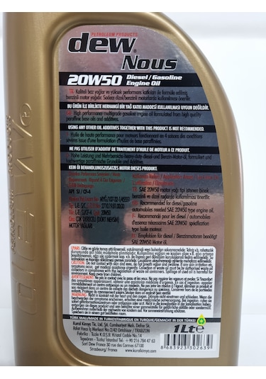 Dew Nous 20W-50 Motor Yağı 1 L