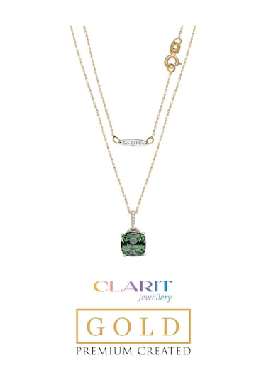 Tourmaline Taşlı Clarit Serisi 41 Cm 14 Ayar Sarı Altın Kolye