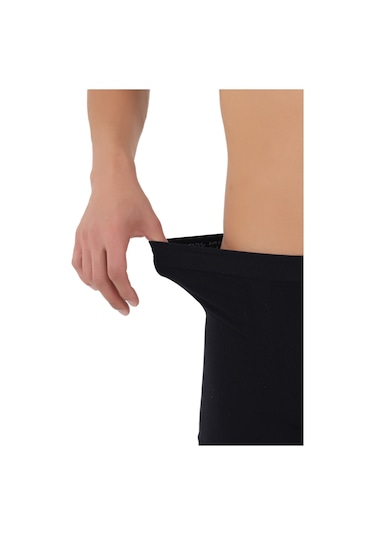 Erkek 3'lü Dikşsiz Mikro Fiber Boxer Seti Rahat Bel Lastiği Likralı Siyah