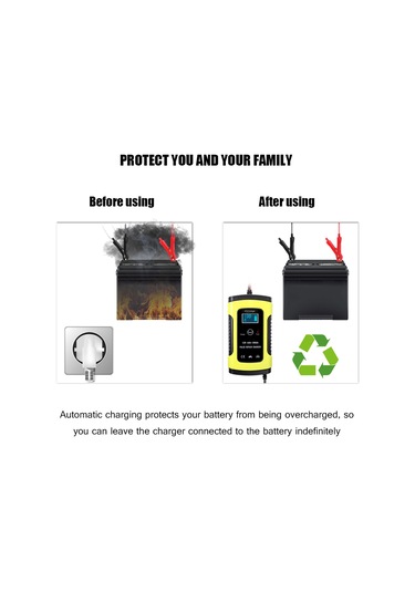 Symbee 12v 6a Akıllı Tam Otomatik Motosiklet Ve Araç Akü Şarj Cihazı - Hızlı Şarj Ve Tamir Özellikli