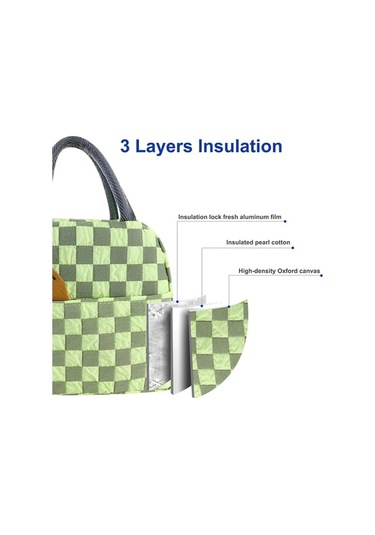 Ulzyvf Yeşil Yalıtımlı Tote Çanta, Su Geçirmez Seyahat Soğutucu, Piknik & Ofis İçin Kawaii Tasarım, Erkekler Ve Kadınlar İçin Estetik Çanta Açık Yeşil