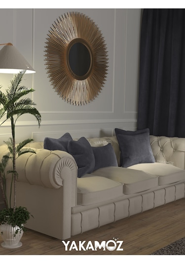 Karanlık Gri Kırlent , Yastık Kılıfı Kadife Görünümlü Velvet Touch Serisi Karanlık Gri