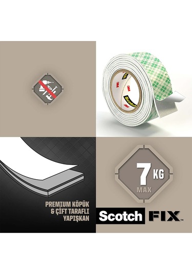 Scotch İç Mekan Güçlü Montaj Bandı 19mmx1,5m