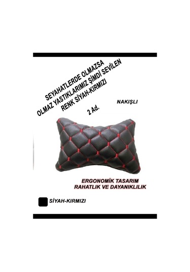 Suzukı Splash Uyumlu Oto,araba Boyun Yastığı Kırmızı Siyah