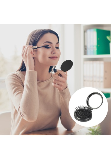 Geeroyoo Taşınabilir Mavi Plastik Katlanır Ayna Ve Tarak Seti - Kompakt Tasarım, Pratik Kullanım