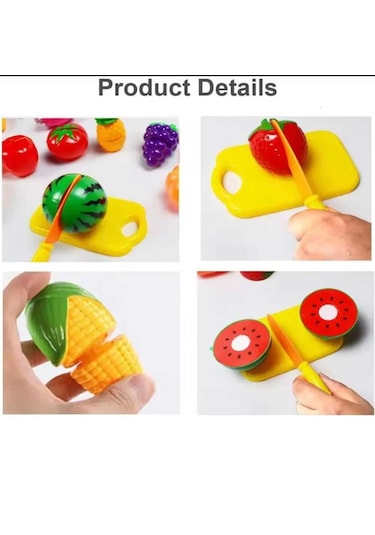 Meyve Sebze Kesilen Oyuncak Mutfak Karışık 24 Parça Kivi Havuç Li