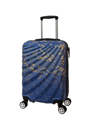 Wexta Wx-300 Baskılı Çivit Orta Boy Valiz Çivit Koyu Mavi