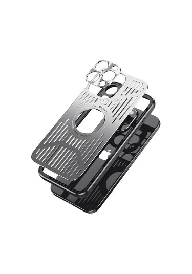 İphone Uyumlu 16 Pro Max Kılıf Arkası Boş Isı Dağıtıcı Alüminyum Alaşımlı Telefon Kılıfı